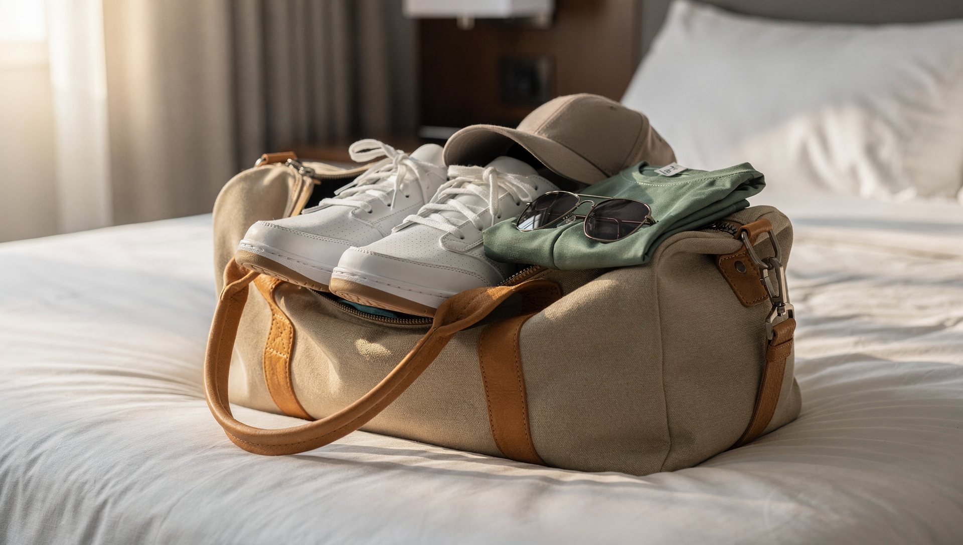 Resort court weekend gear still life